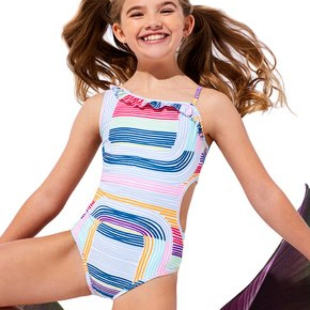 JANTZEN Little Girls Groovy Cut Out Swimsuit | 6 NWT - Picture 3 of 3